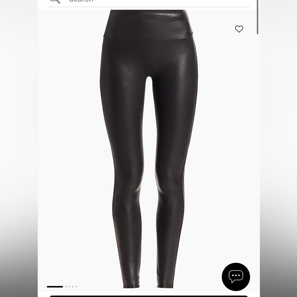 NWT SPANX Black Faux Leather Leggings $98